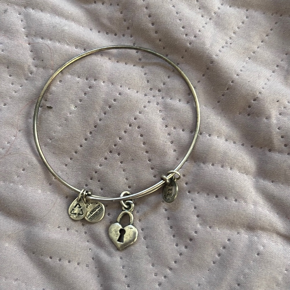 Alex and Ani heart lock charm bracelet.